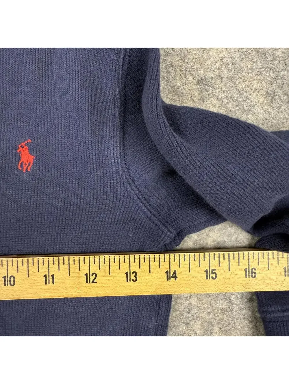 Polo Ralph Lauren Boy’s 1/4 Zip Pullover Navy Blue Red Embroidered Size 4 743